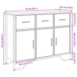 Smoked oak sideboard 97x32.5x74.5 cm engineered wood