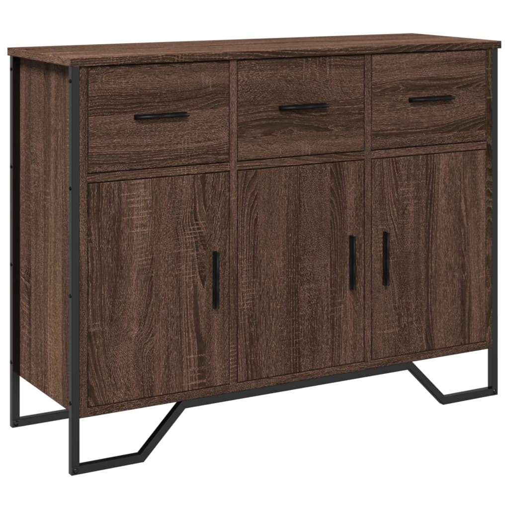 Buffet chêne marron 97x32,5x74,5 cm bois d'ingénierie