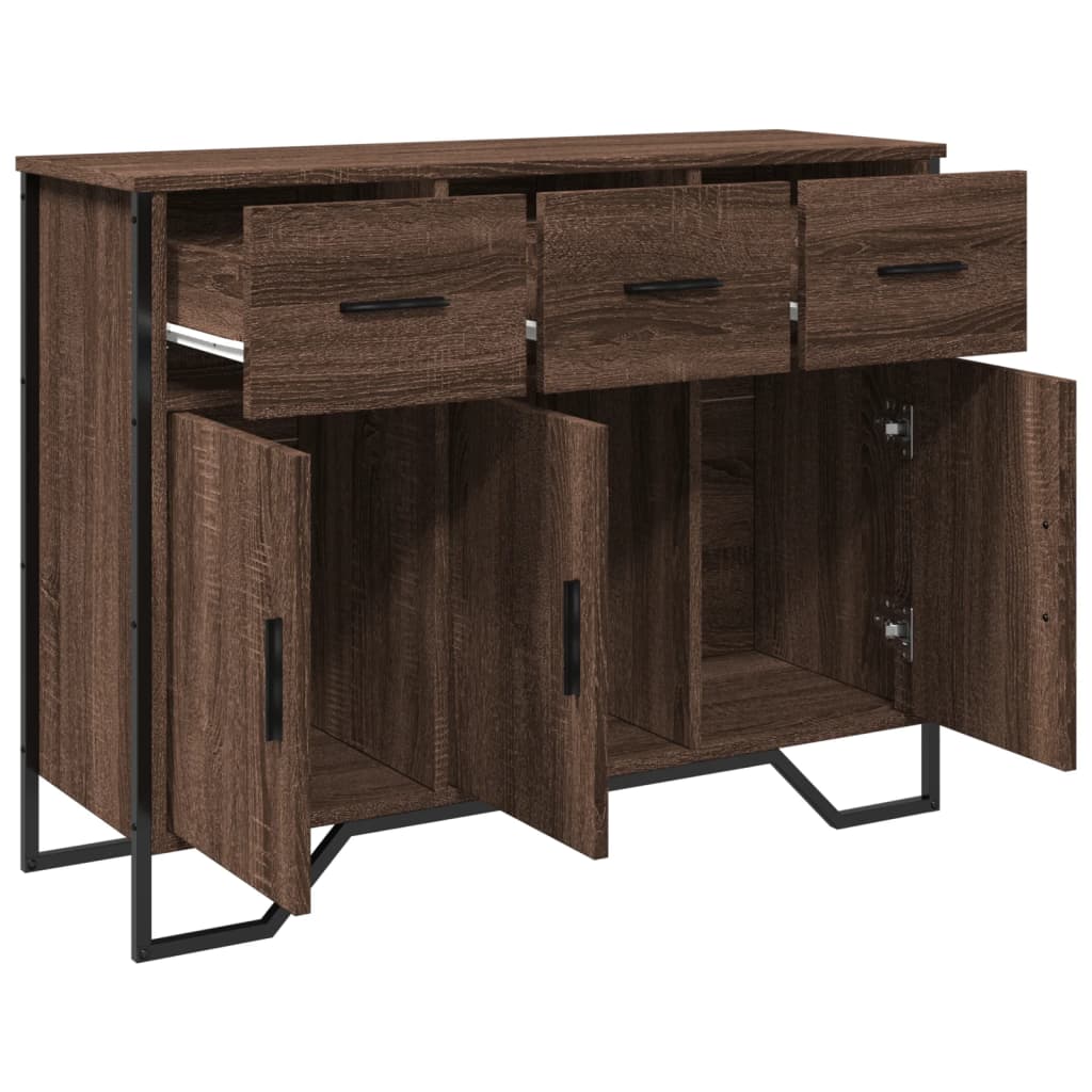 Buffet chêne marron 97x32,5x74,5 cm bois d'ingénierie