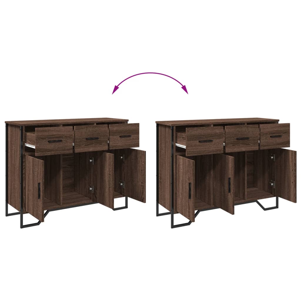 Buffet chêne marron 97x32,5x74,5 cm bois d'ingénierie