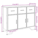 Brown oak sideboard 97x32.5x74.5 cm engineered wood