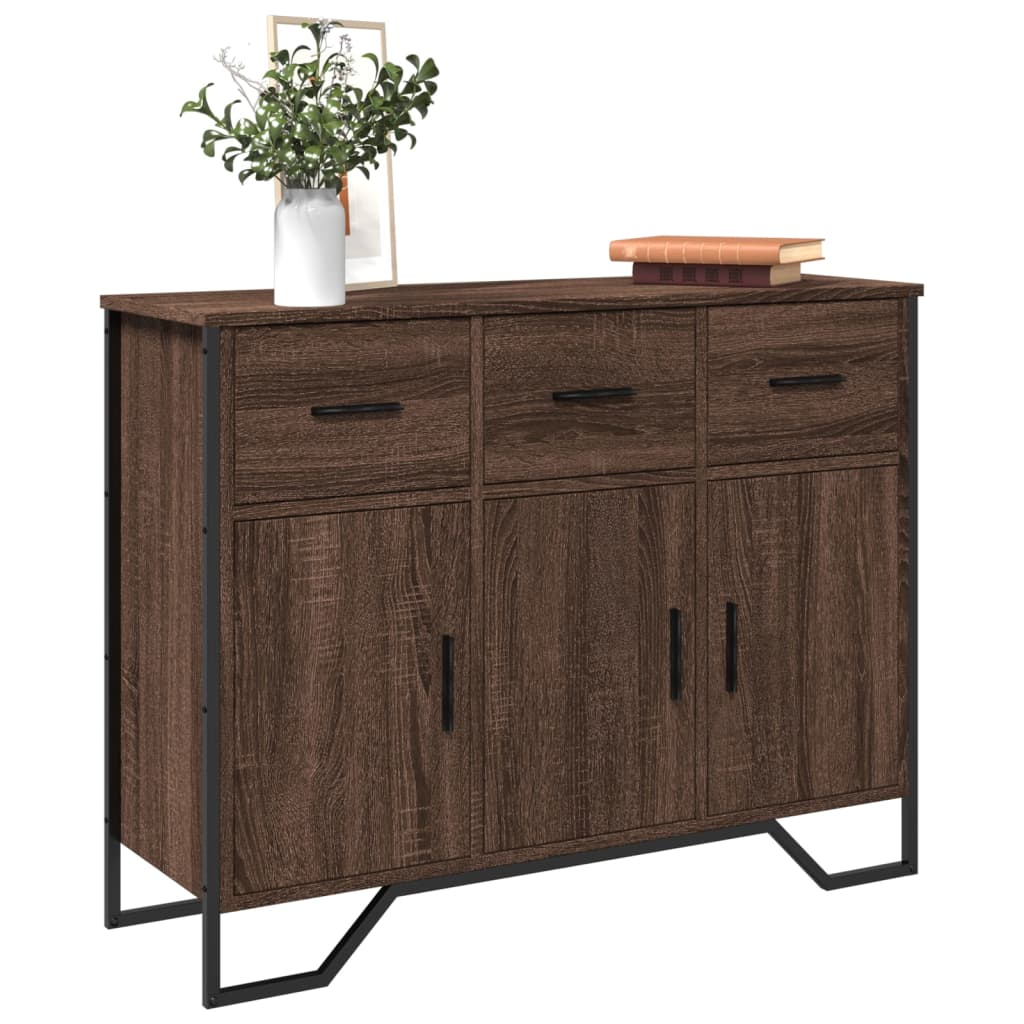 Brown oak sideboard 97x32.5x74.5 cm engineered wood