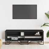 Black TV cabinet 122x34x41 cm engineered wood