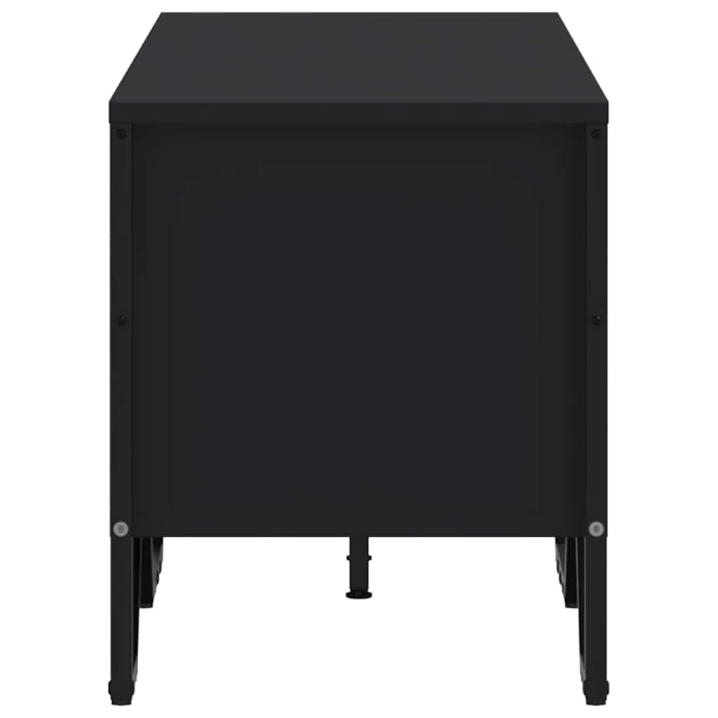 Black TV cabinet 122x34x41 cm engineered wood