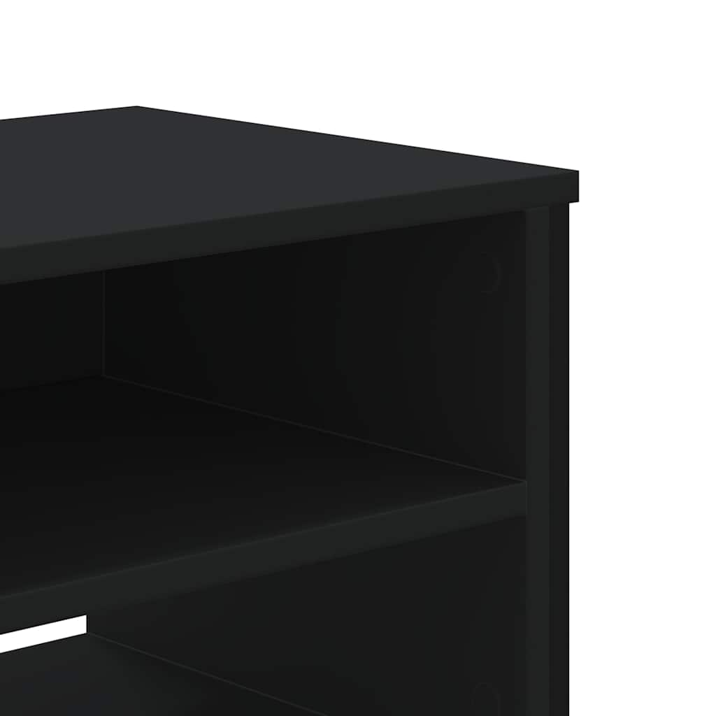 Black TV cabinet 122x34x41 cm engineered wood