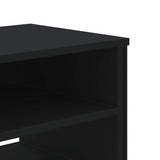 Meuble TV noir 122x34x41 cm bois d'ingénierie