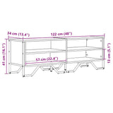 Meuble TV chêne sonoma 122x34x41 cm bois d'ingénierie