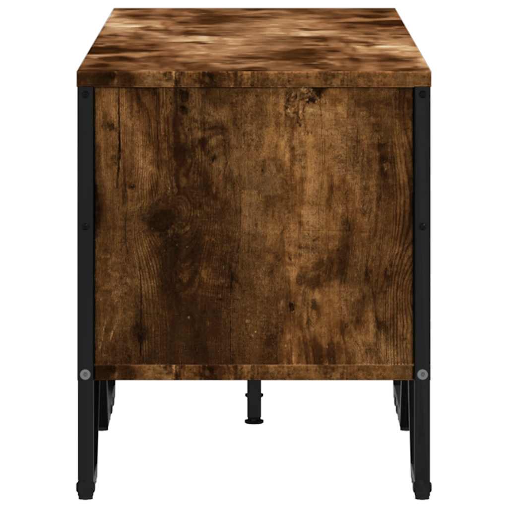 Meuble TV chêne fumé 122x34x41 cm bois d'ingénierie