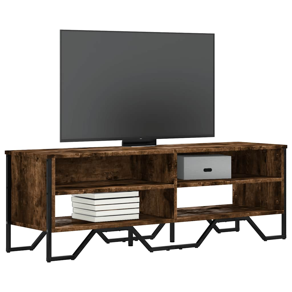 Meuble TV chêne fumé 122x34x41 cm bois d'ingénierie