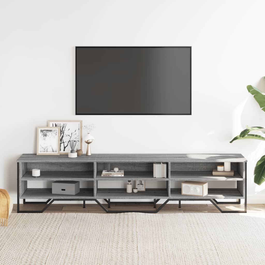 Sonoma gray TV cabinet 180x34x41 cm engineered wood