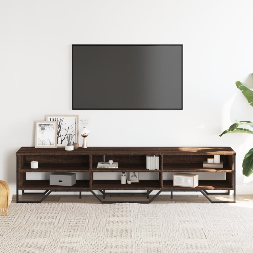 Meuble TV chêne marron 180x34x41 cm bois d'ingénierie