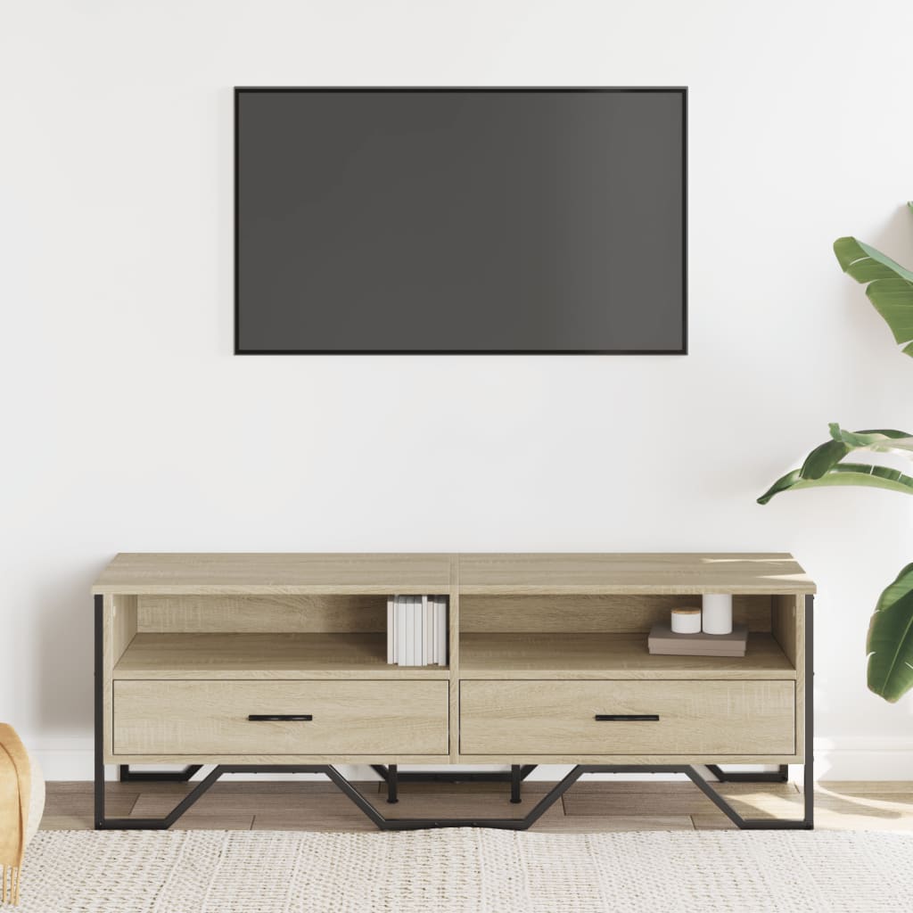 Meuble TV chêne sonoma 122x34x41 cm bois d'ingénierie