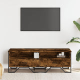 Meuble TV chêne fumé 122x34x41 cm bois d'ingénierie