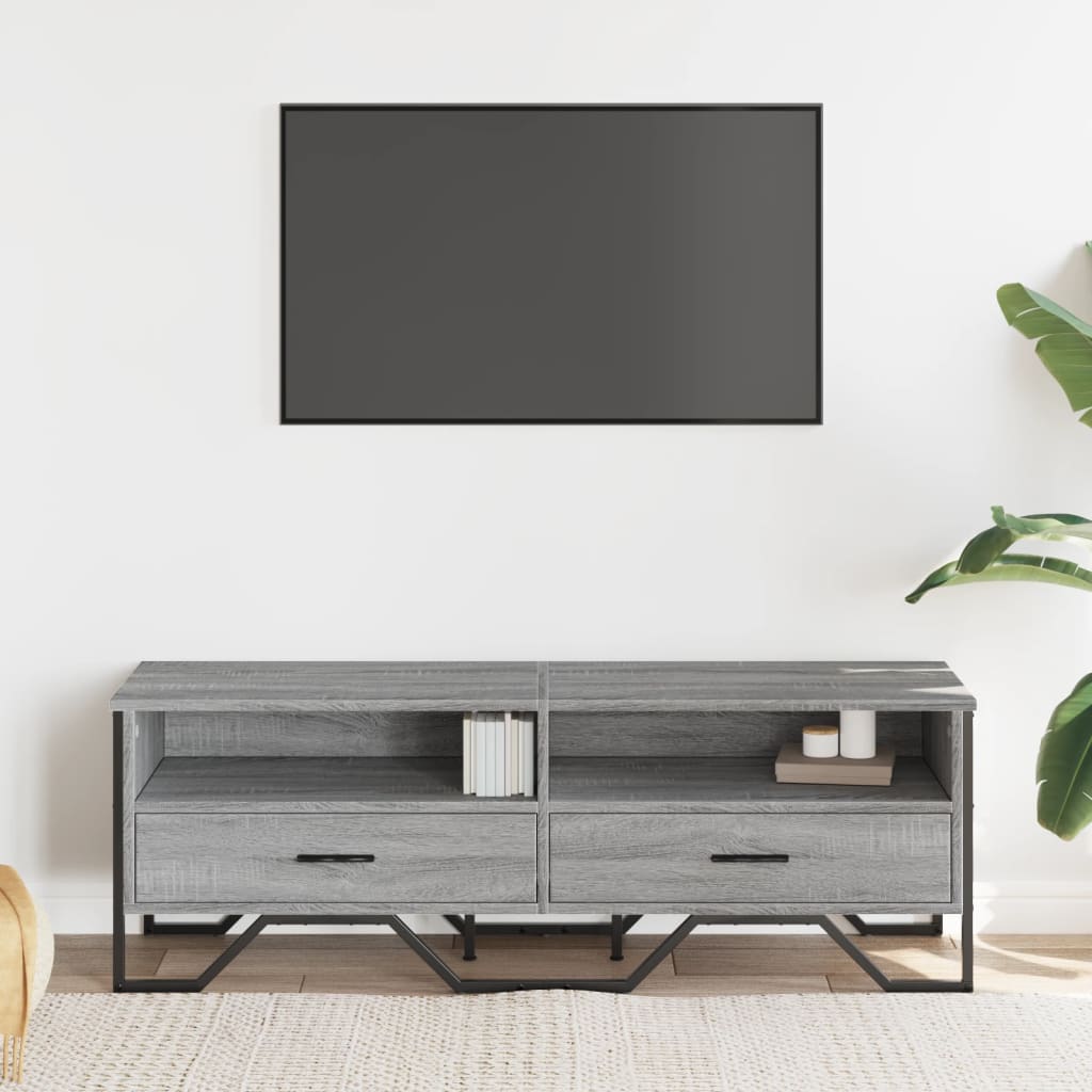 Meuble TV sonoma gris 122x34x41 cm bois d'ingénierie