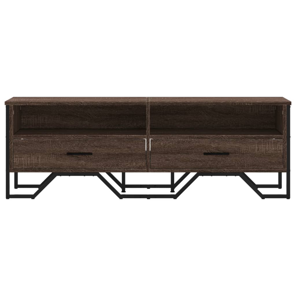 Meuble TV chêne marron 122x34x41 cm bois d'ingénierie