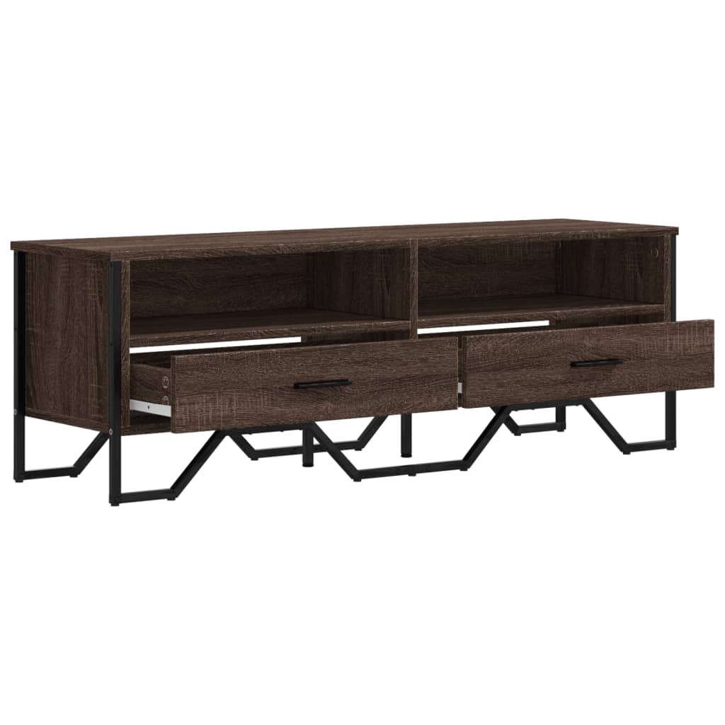 Meuble TV chêne marron 122x34x41 cm bois d'ingénierie