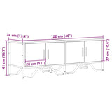 Meuble TV chêne fumé 122x34x41 cm bois d'ingénierie