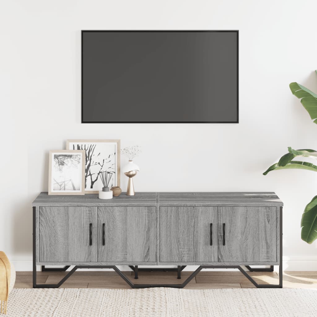 Meuble TV sonoma gris 122x34x41 cm bois d'ingénierie