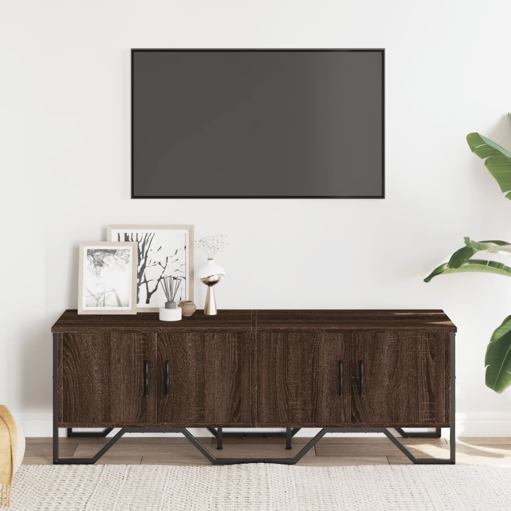 Meuble TV chêne marron 122x34x41 cm bois d'ingénierie