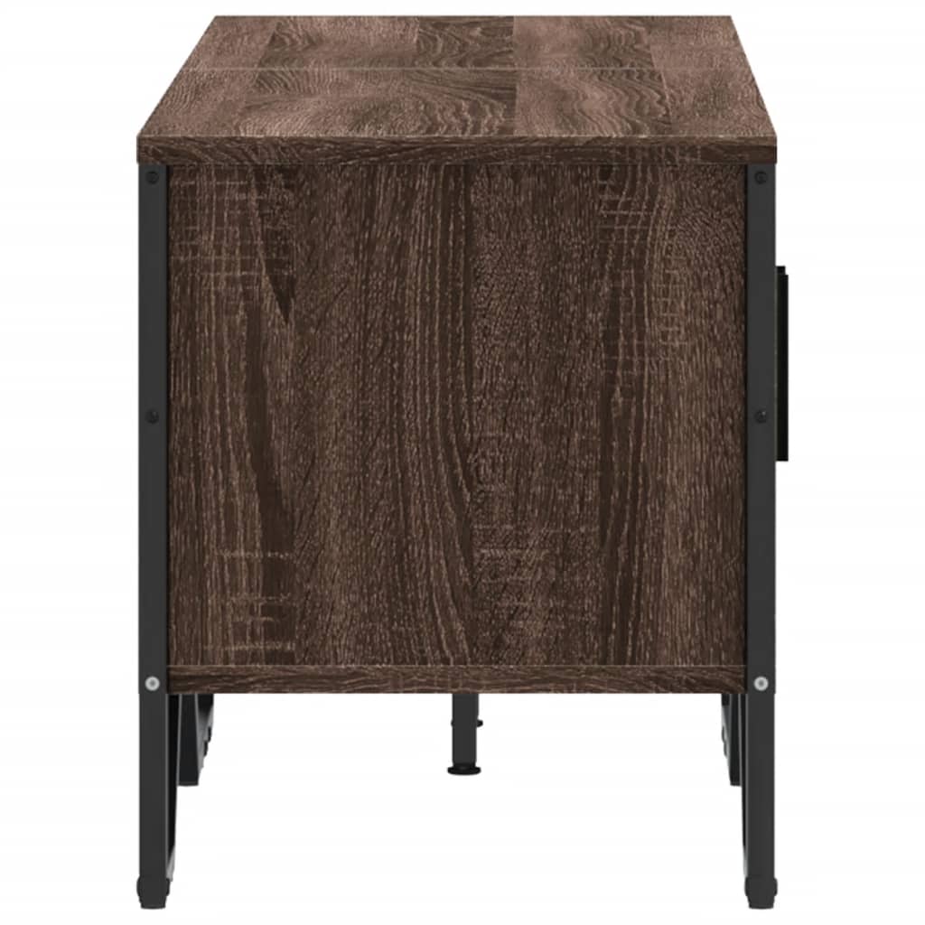 Meuble TV chêne marron 122x34x41 cm bois d'ingénierie