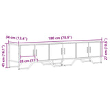 Meuble TV chêne sonoma 180x34x41 cm bois d'ingénierie