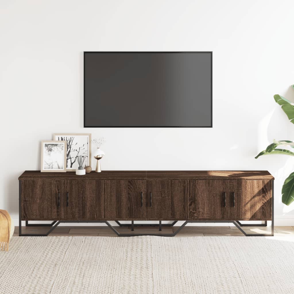 Meuble TV chêne marron 180x34x41 cm bois d'ingénierie