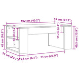 Couchtisch aus Sonoma-Eiche, 102 x 55 x 42 cm, Holzwerkstoff