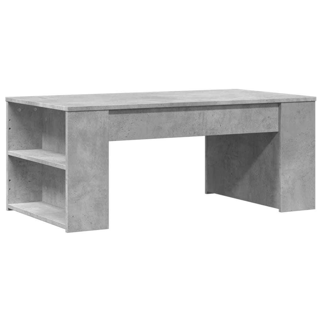 Betongrauer Couchtisch 102x55x42 cm, Holzwerkstoff