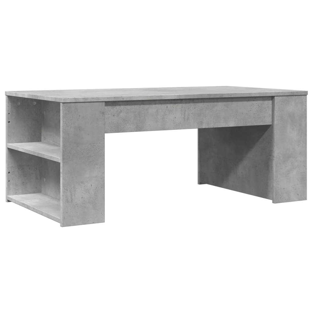 Betongrauer Couchtisch 102x55x42 cm, Holzwerkstoff