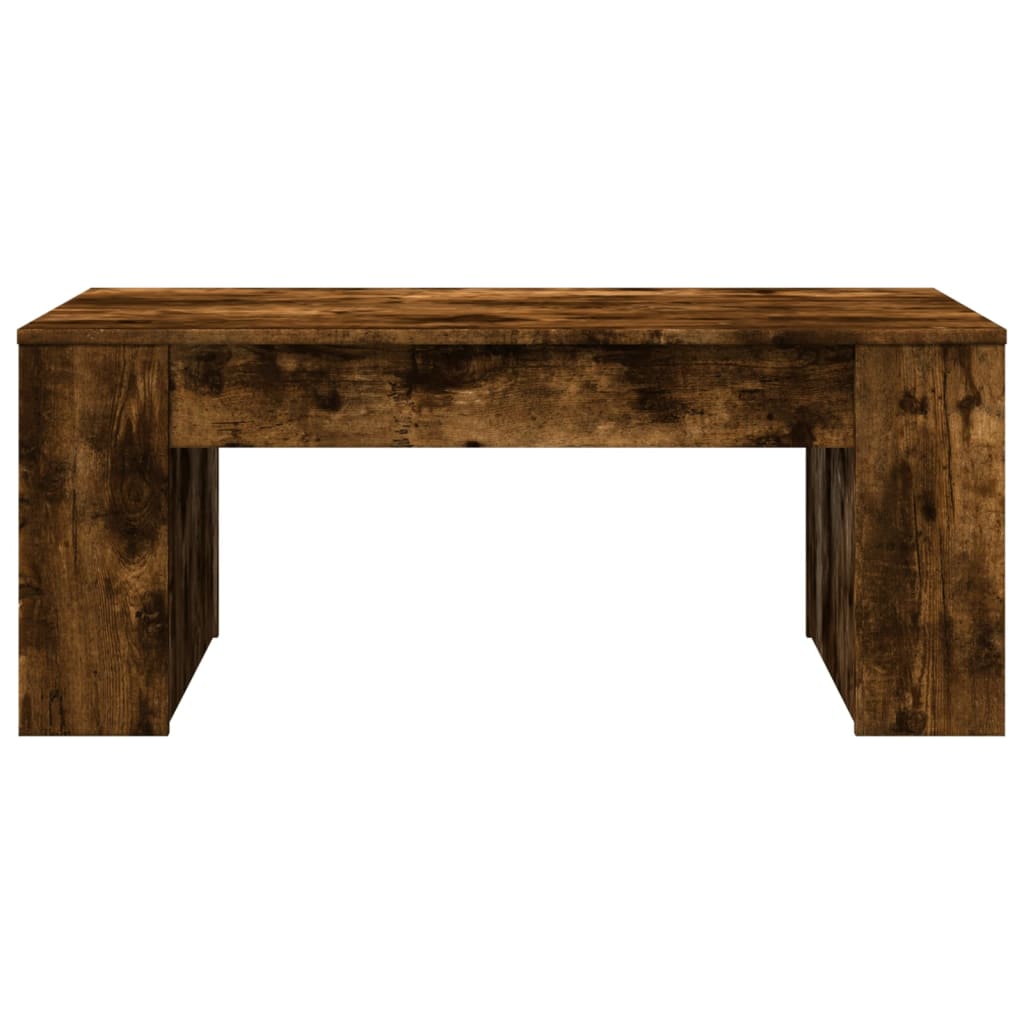 Table basse chêne fumé 102x55x42 cm bois d'ingénierie