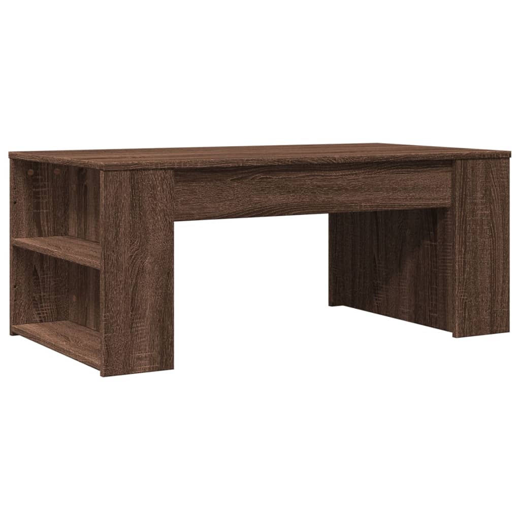 Table basse chêne marron 102x55x42 cm bois d'ingénierie