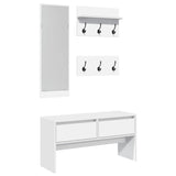 Ensemble de meubles de couloir 4 pcs blanc bois d'ingénierie