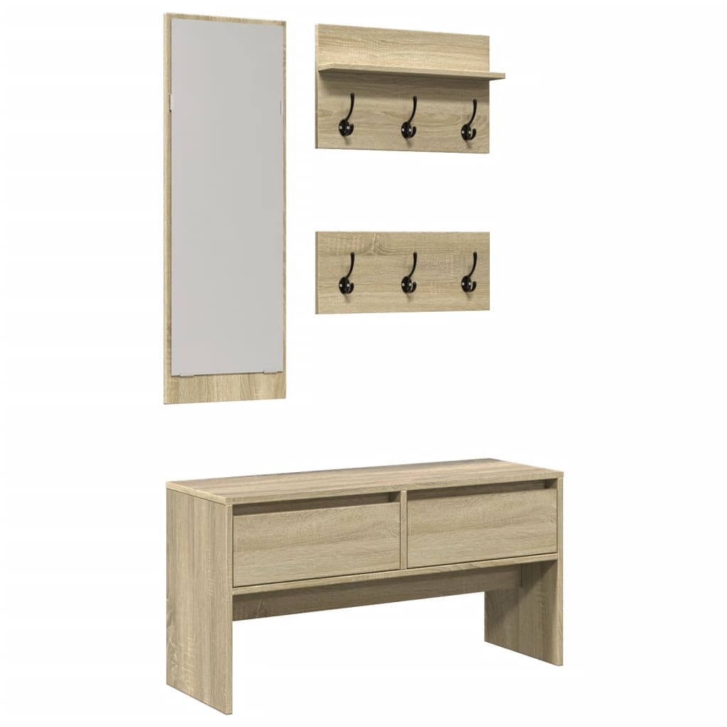 Ensemble de meubles de couloir 4 pcs chêne sonoma