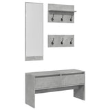 Ensemble de meubles de couloir 4 pcs gris béton bois ingénierie