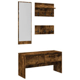 Ensemble de meubles de couloir 4 pcs chêne fumé bois ingénierie