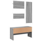 Ensemble de meubles de couloir 4pcs sonoma gris bois ingénierie