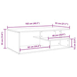 Weißer Couchtisch 102x55x35 cm, Holzwerkstoff