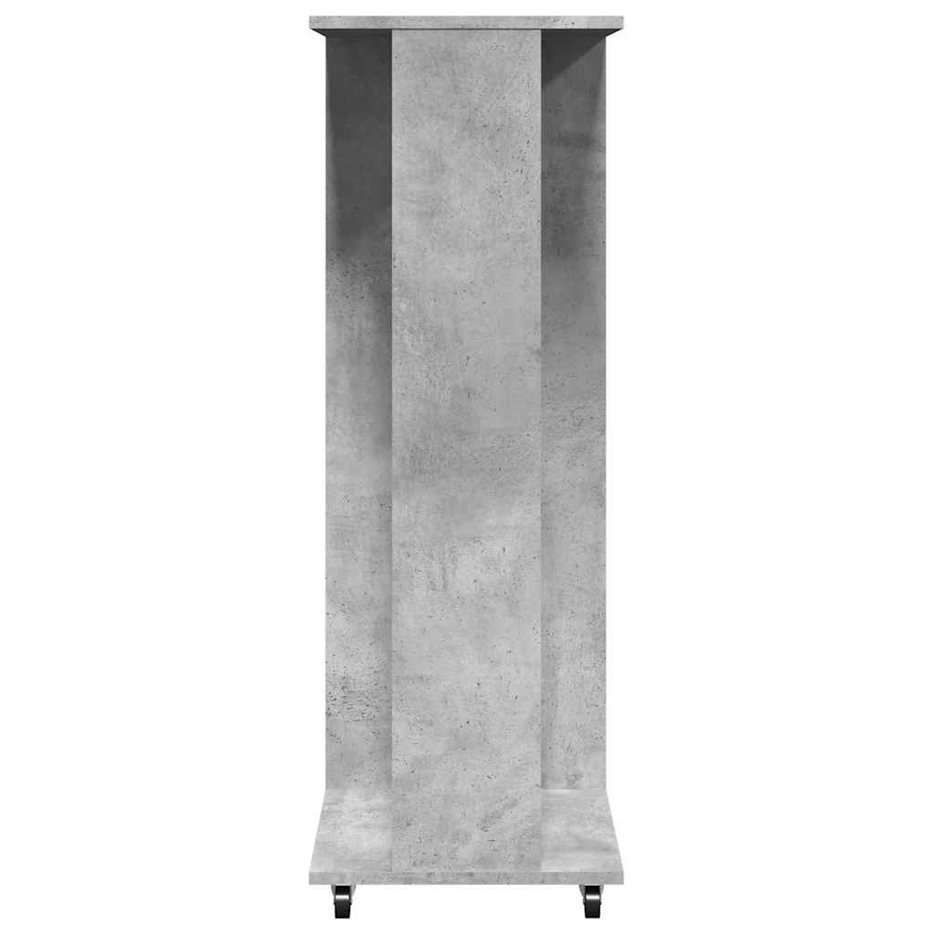 Garde-robe avec roues gris béton 102x38x110cm bois d'ingénierie