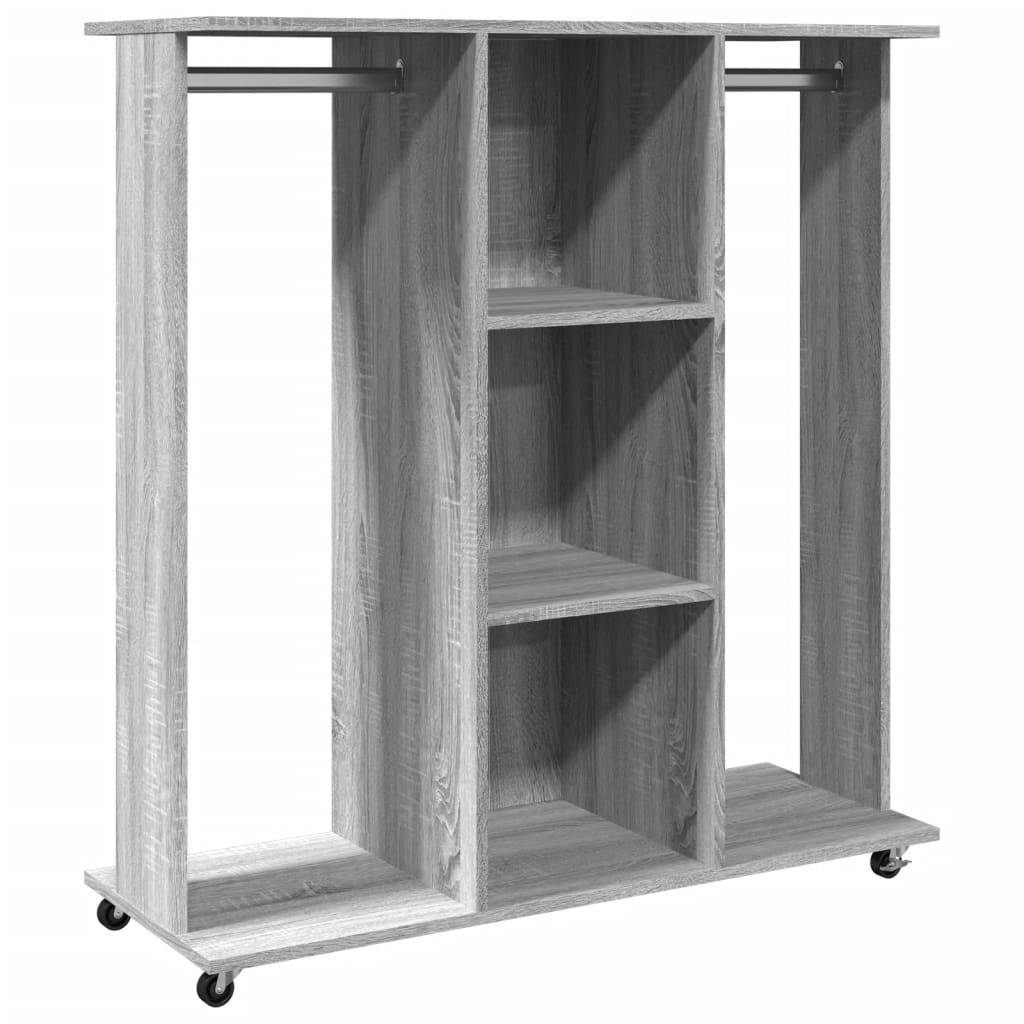 Garde-robe avec roues sonoma gris 102x38x110 cm bois ingénierie