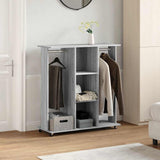 Wardrobe with wheels sonoma gray 102x38x110 cm engineered wood