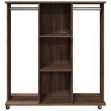 Garde-robe avec roues chêne marron 102x38x110cm bois ingénierie