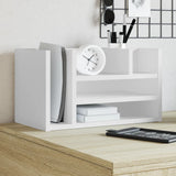 White desk organizer 44.5x24x25 cm engineered wood