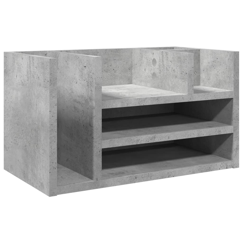 Concrete gray desk organizer 44.5x24x25 cm engineered wood