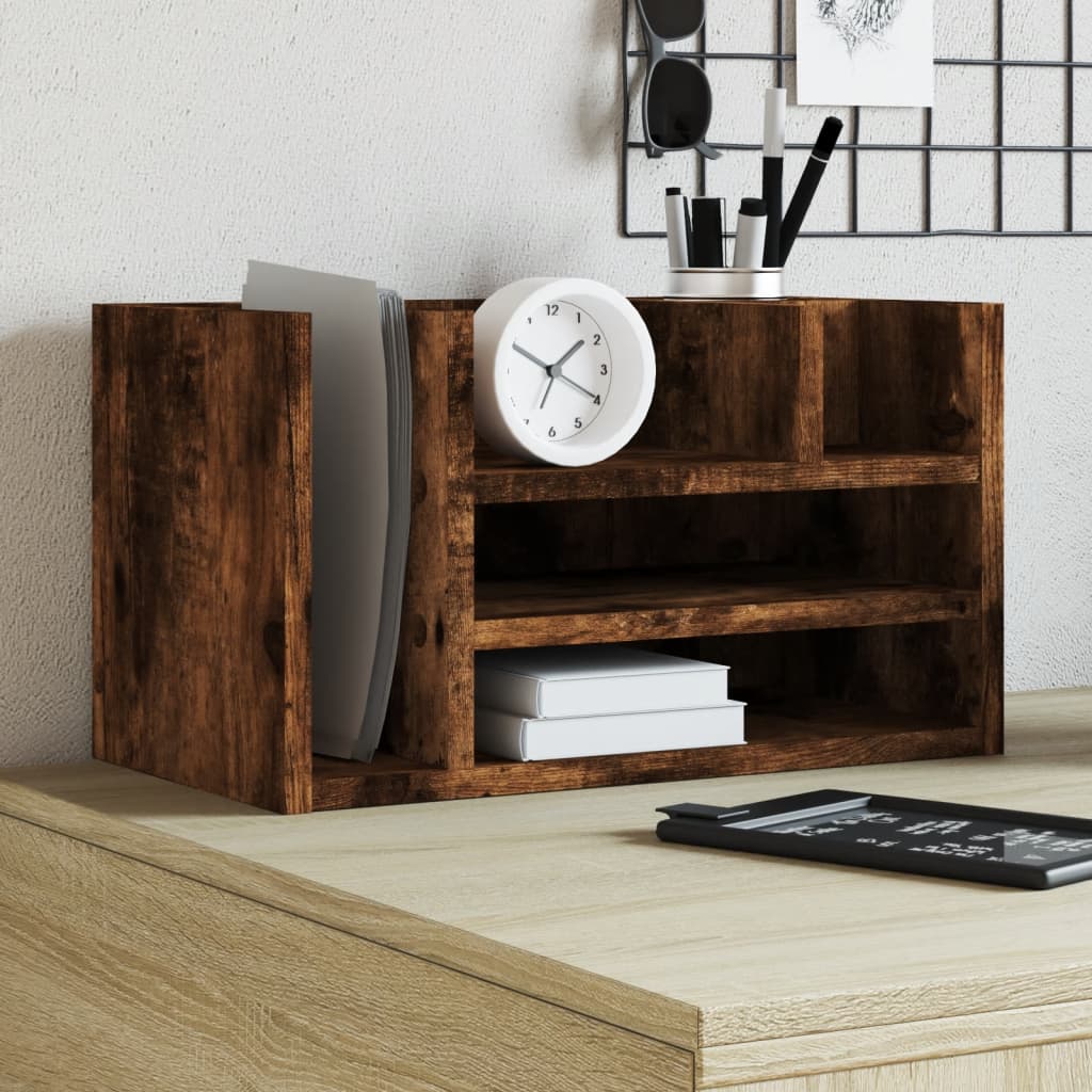 Schreibtisch-Organizer aus geräucherter Eiche, 44,5 x 24 x 25 cm, Holzwerkstoff