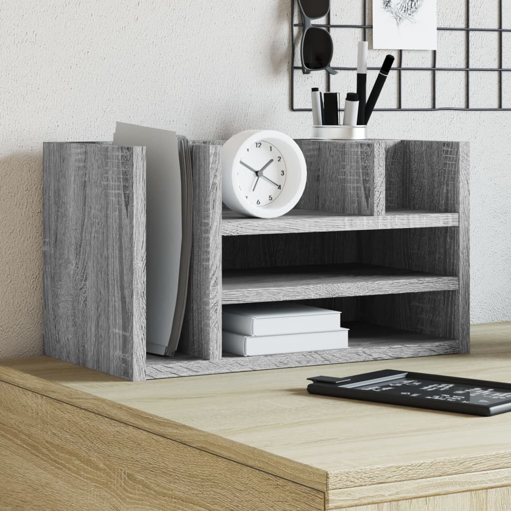 Desk organizer sonoma gray 44.5x24x25cm engineered wood