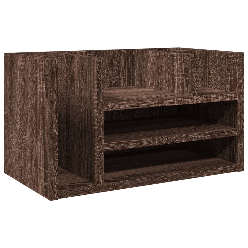 Desk Organizer Oak Brown Engineered Wood