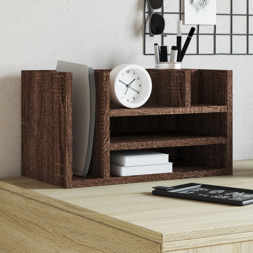 Desk Organizer Oak Brown Engineered Wood