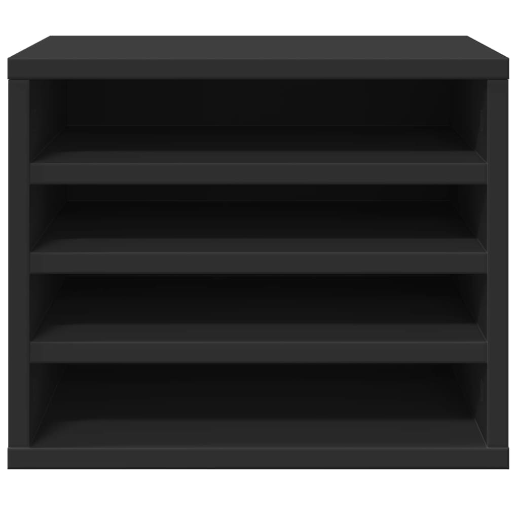 Organisateur de bureau noir 36x26x29,5 cm bois d'ingénierie