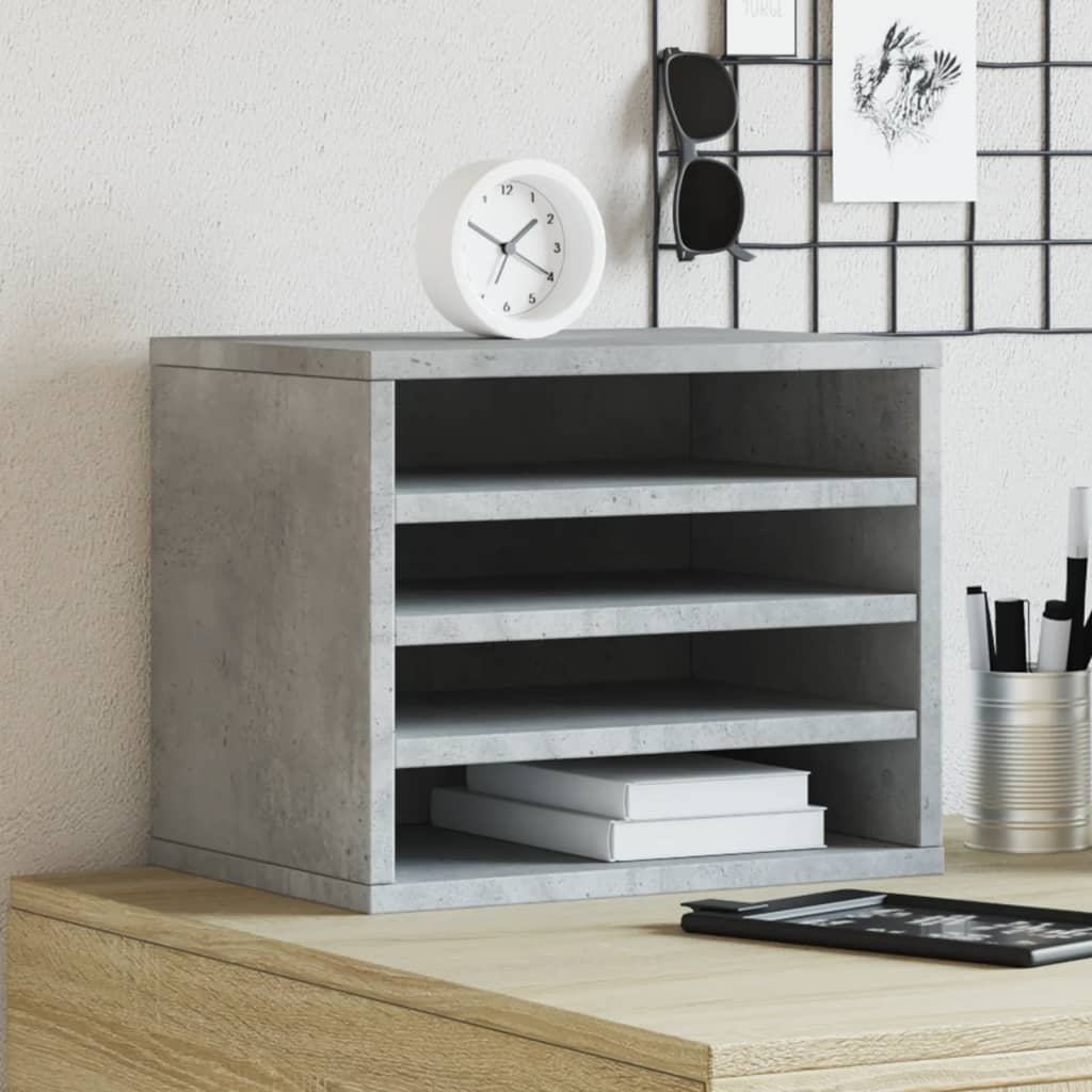 Concrete gray desk organizer 36x26x29.5 cm