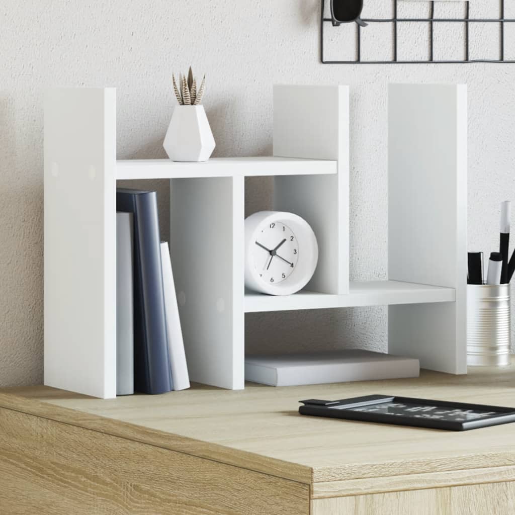 White Desk Organizer 34.5x15.5x35.5cm Engineered Wood